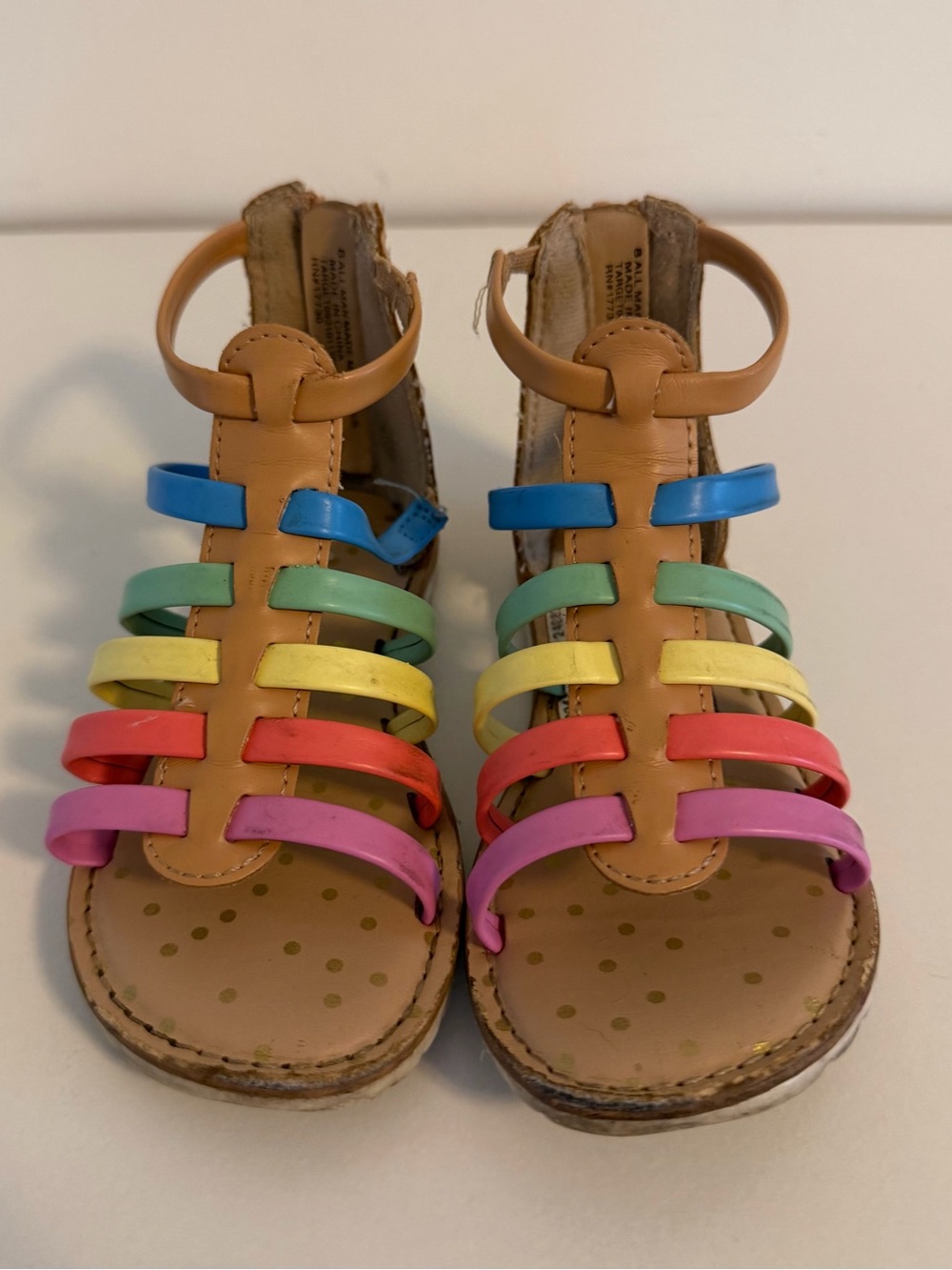 Cat & Jack Rainbow Gladiator Sandals Toddler Size 8 - Picture 3 of 6